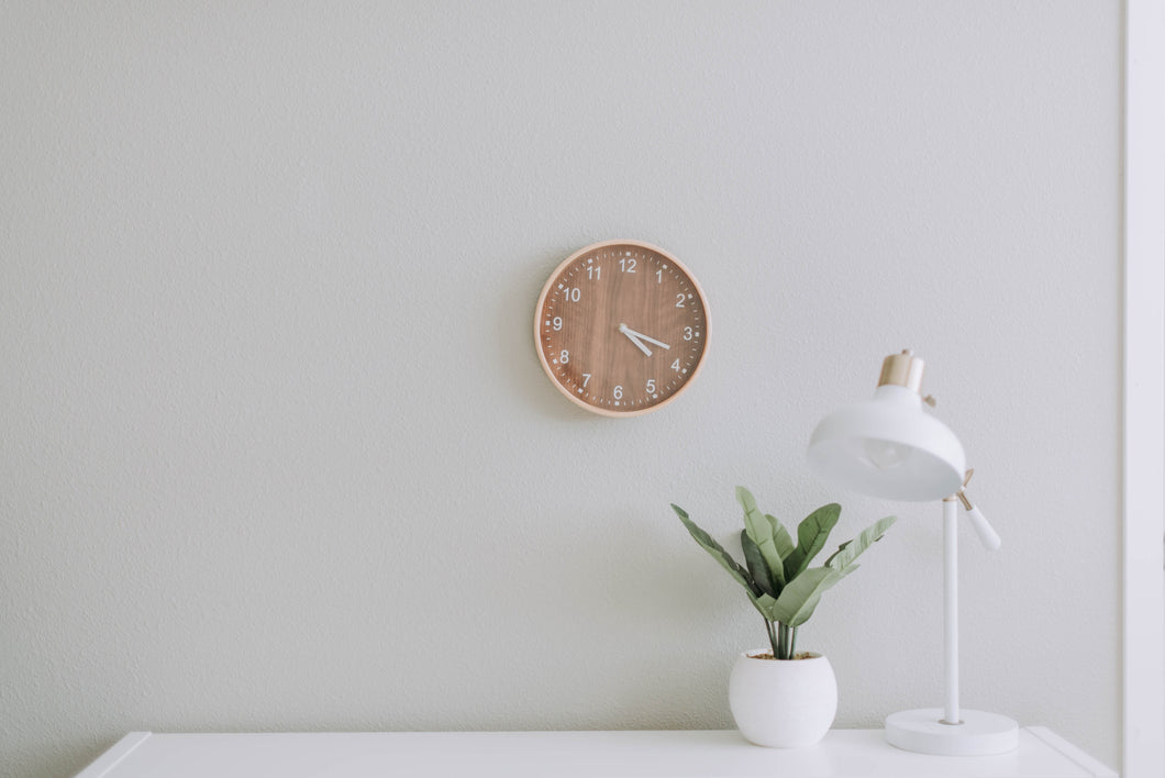 Decoration, Lamp, wall clock and vase